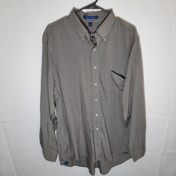 GH Bass 17.5/35 Gray Button Down Shirt Modal Rayon Blend Long Sleeve Soft Casual - Picture 1 of 5